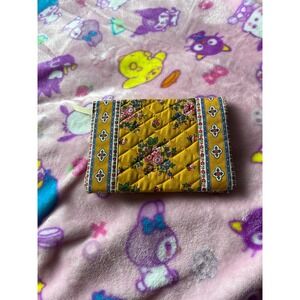Vintage Vera Bradley Indiana Yellow Saffron Quilted Checkbook Cover OS Boho 90s